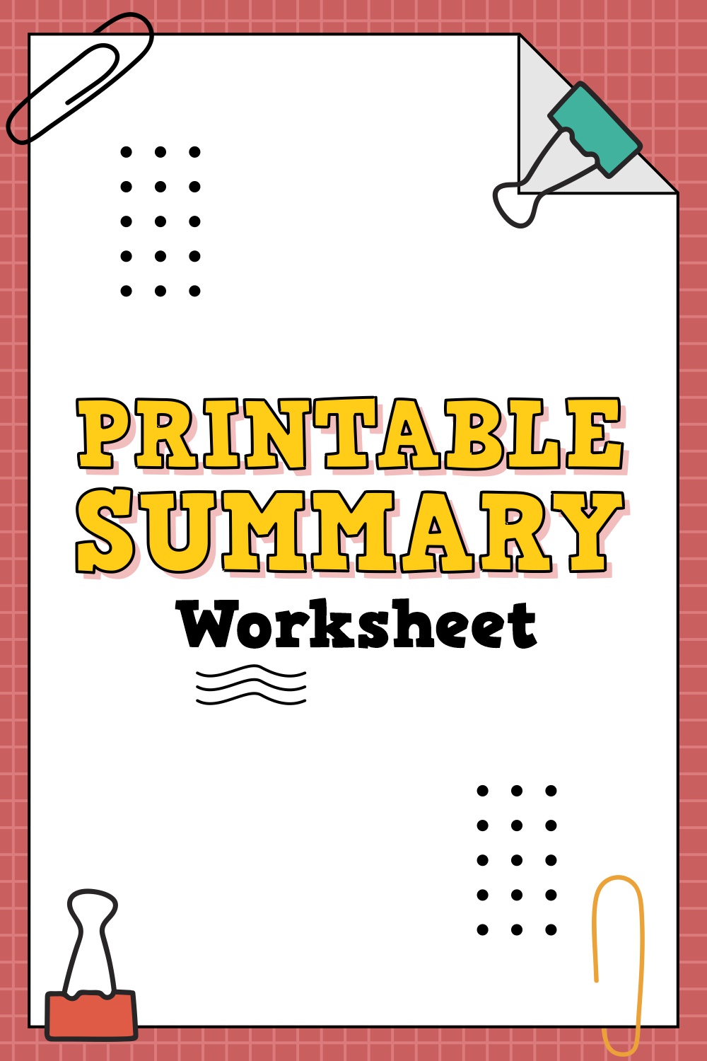 Printable Summary Worksheet