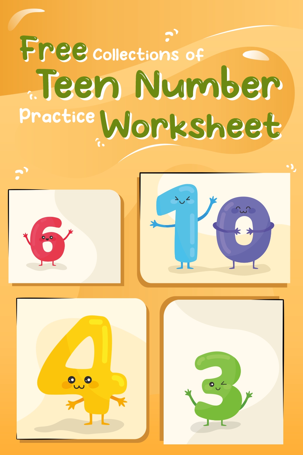 Teen Number Practice Worksheet