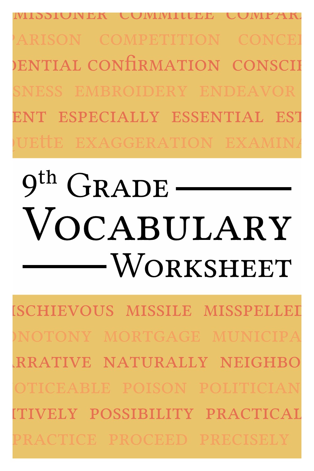 9th Grade Vocabulary Worksheets