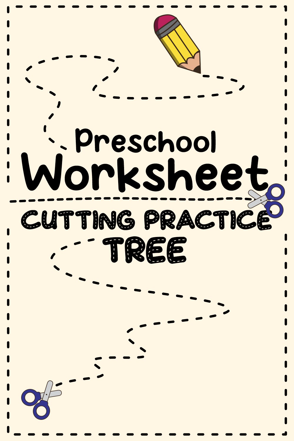 14 Images of Preschool Worksheets Cutting Practice Tree