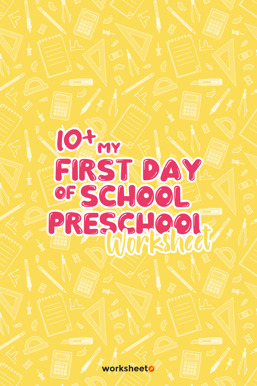 My First Day of School Preschool Worksheet