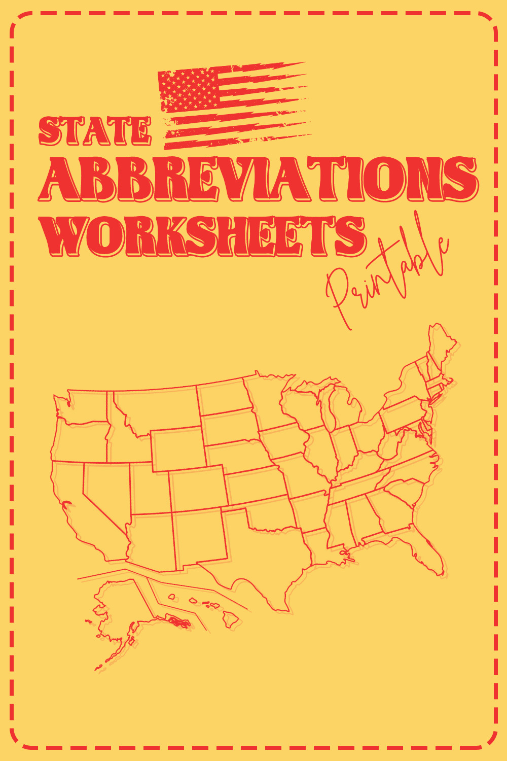 State Abbreviations Worksheet Printable