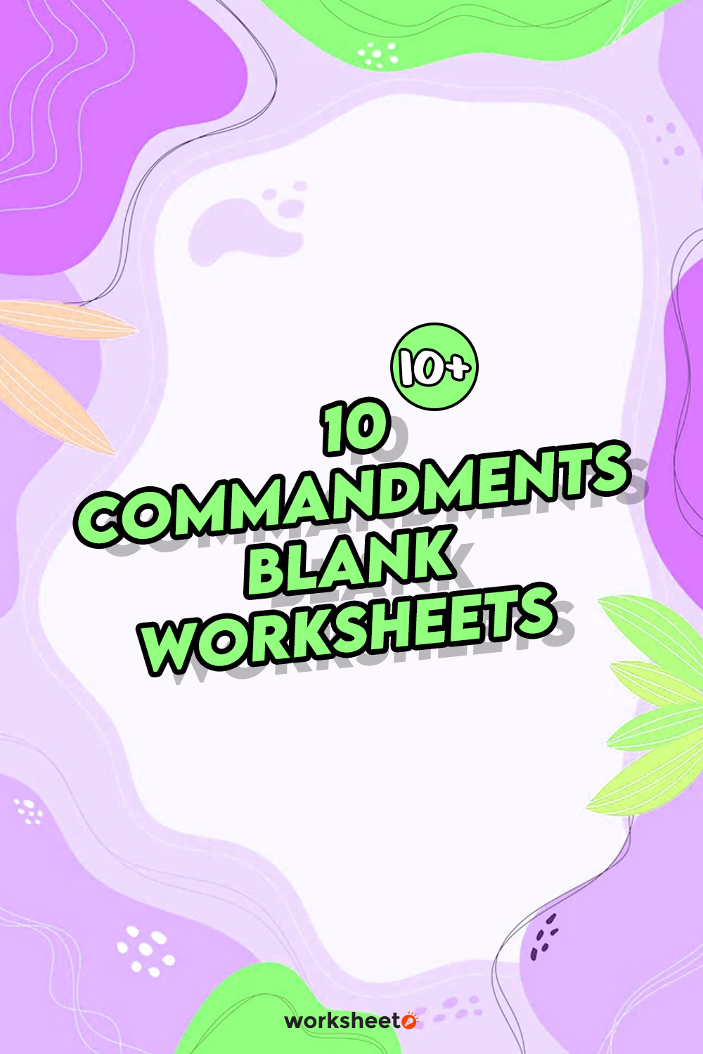 10 Commandments Blank Worksheet