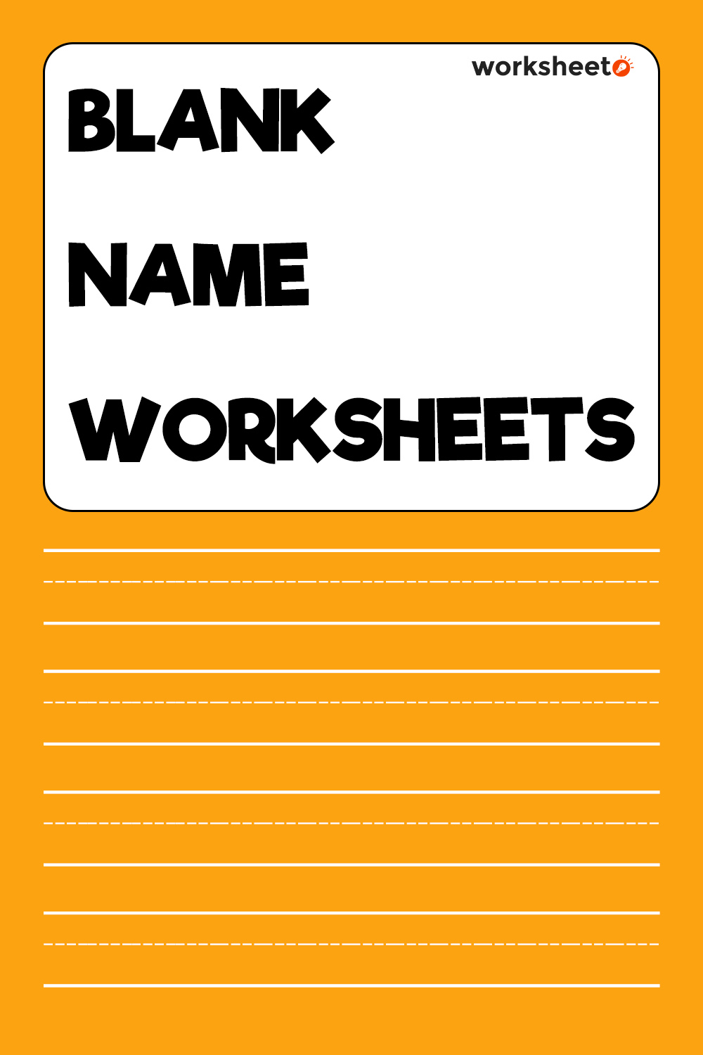 Blank Name Worksheets