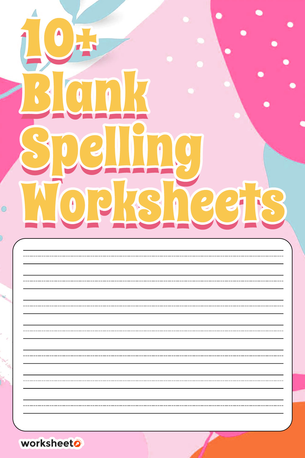 12 Images of Blank Spelling Worksheets