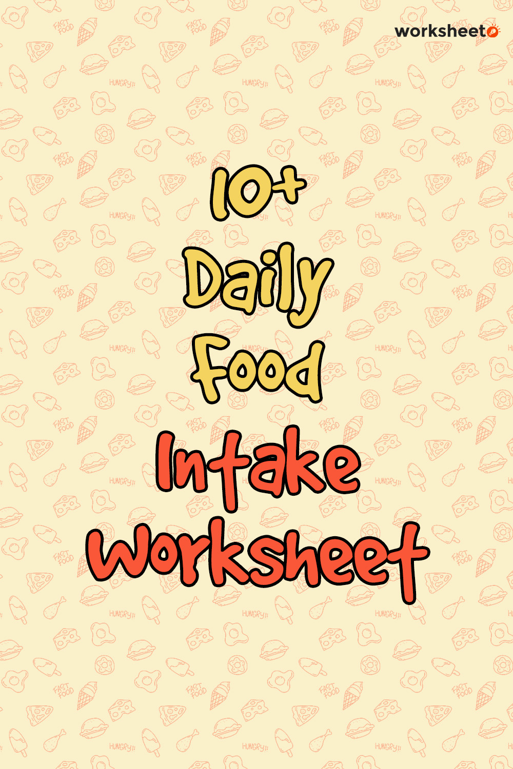 Daily Food Intake Worksheet