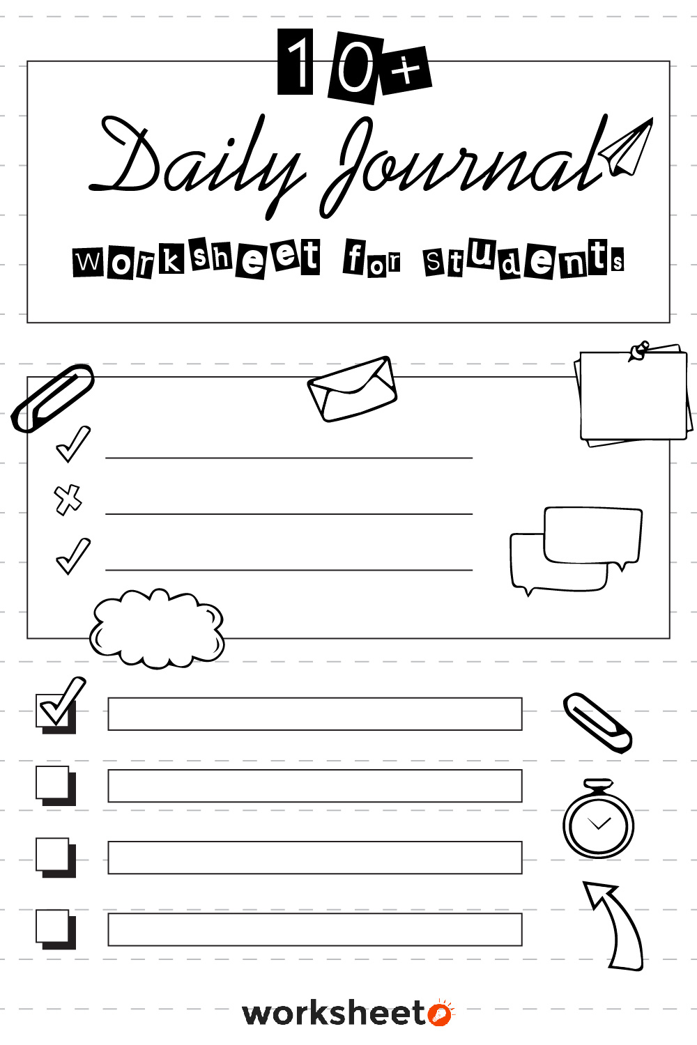 Daily Journal Worksheet for Students