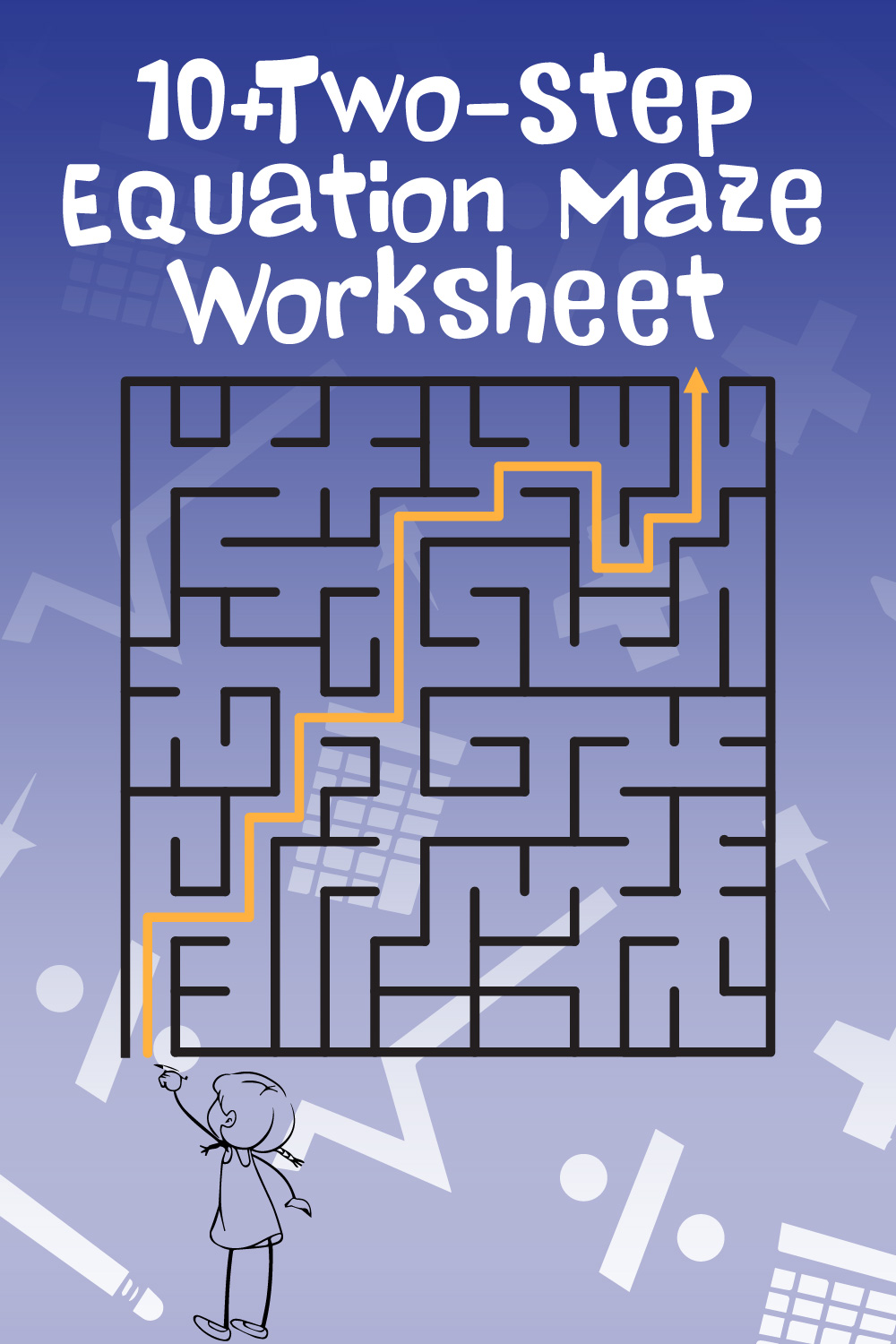 Two-Step Equation Maze Worksheet