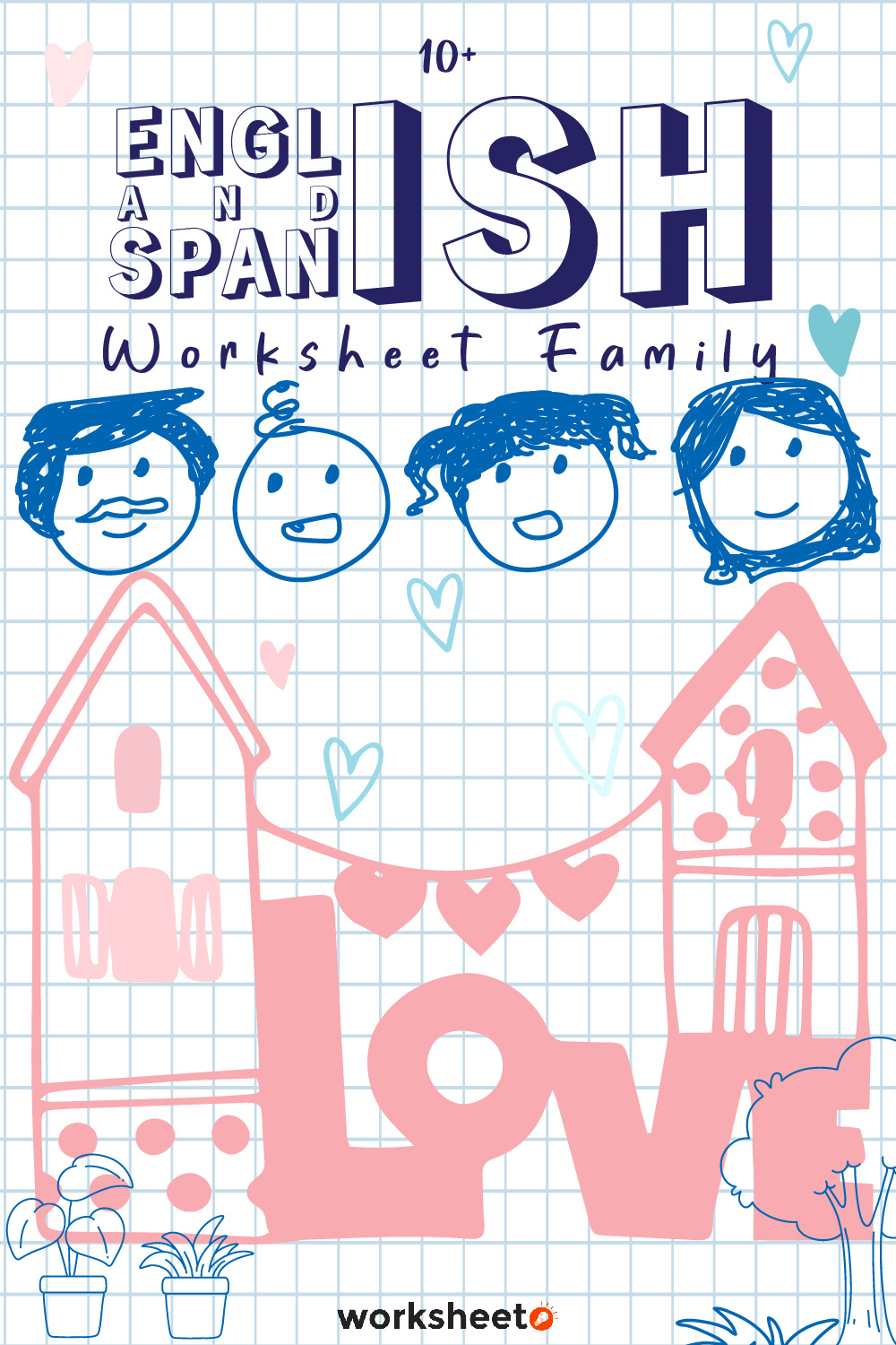 English and Spanish Worksheet Family