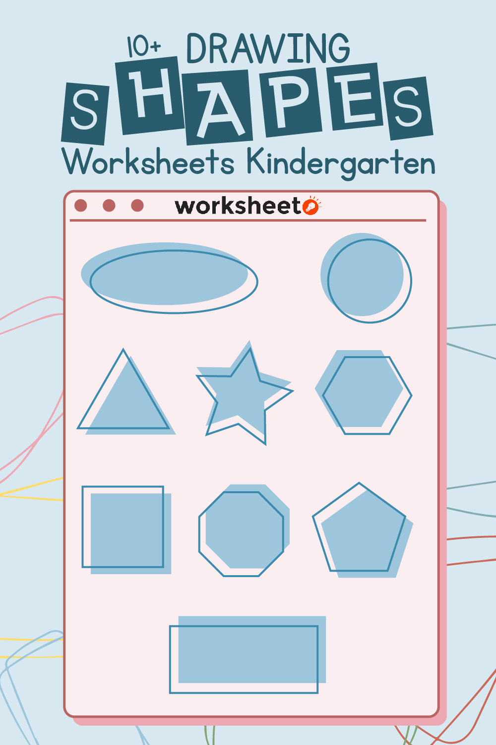 12 Images of Drawing Shapes Worksheets Kindergarten