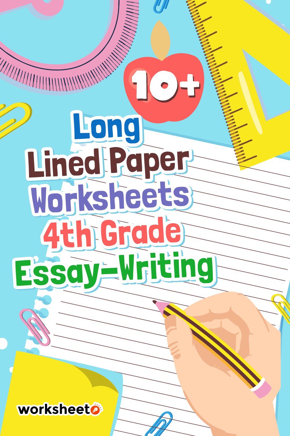 Long Lined Paper Worksheets 4th Grade Essay-Writing