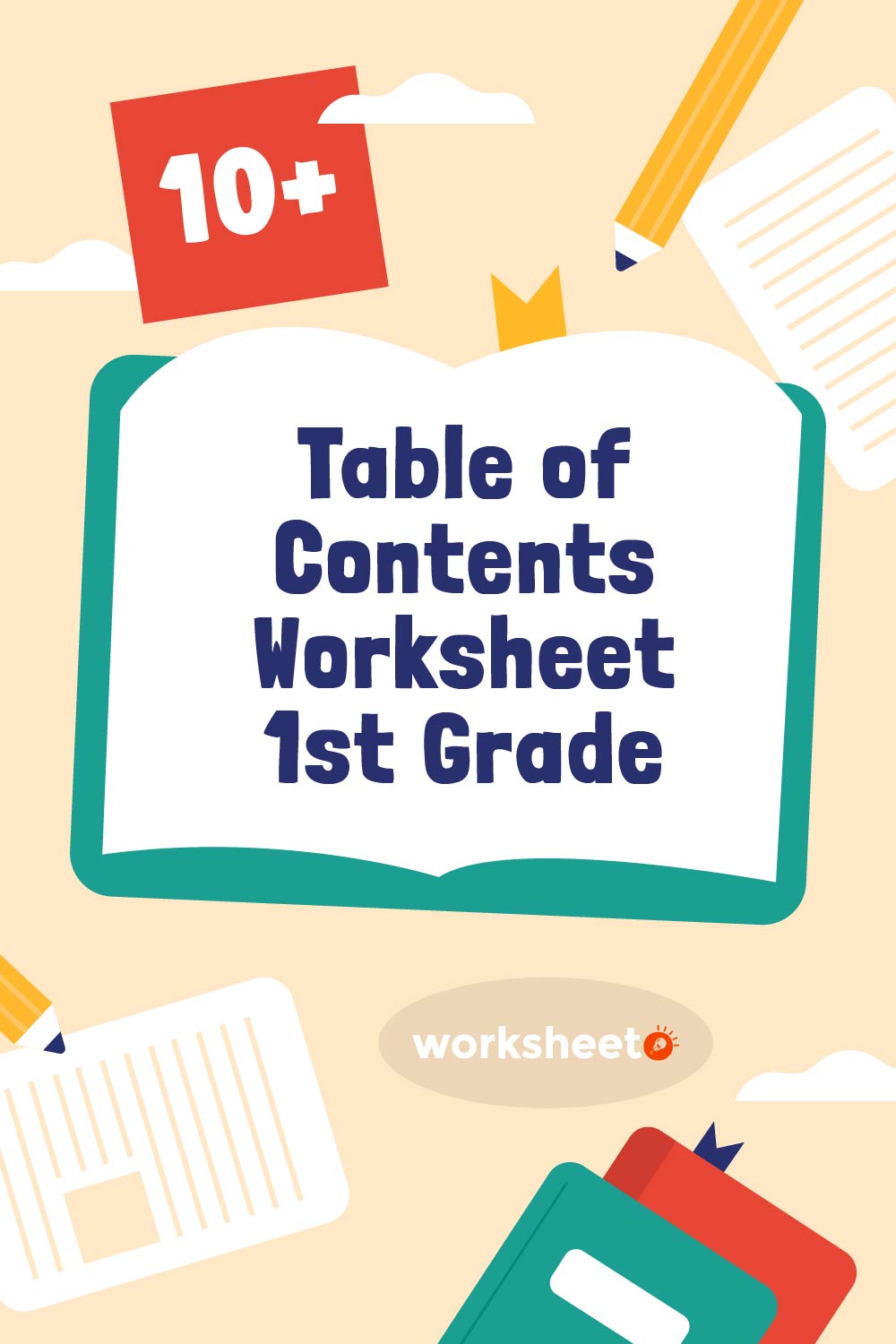 Table of Contents Worksheet 1st Grade