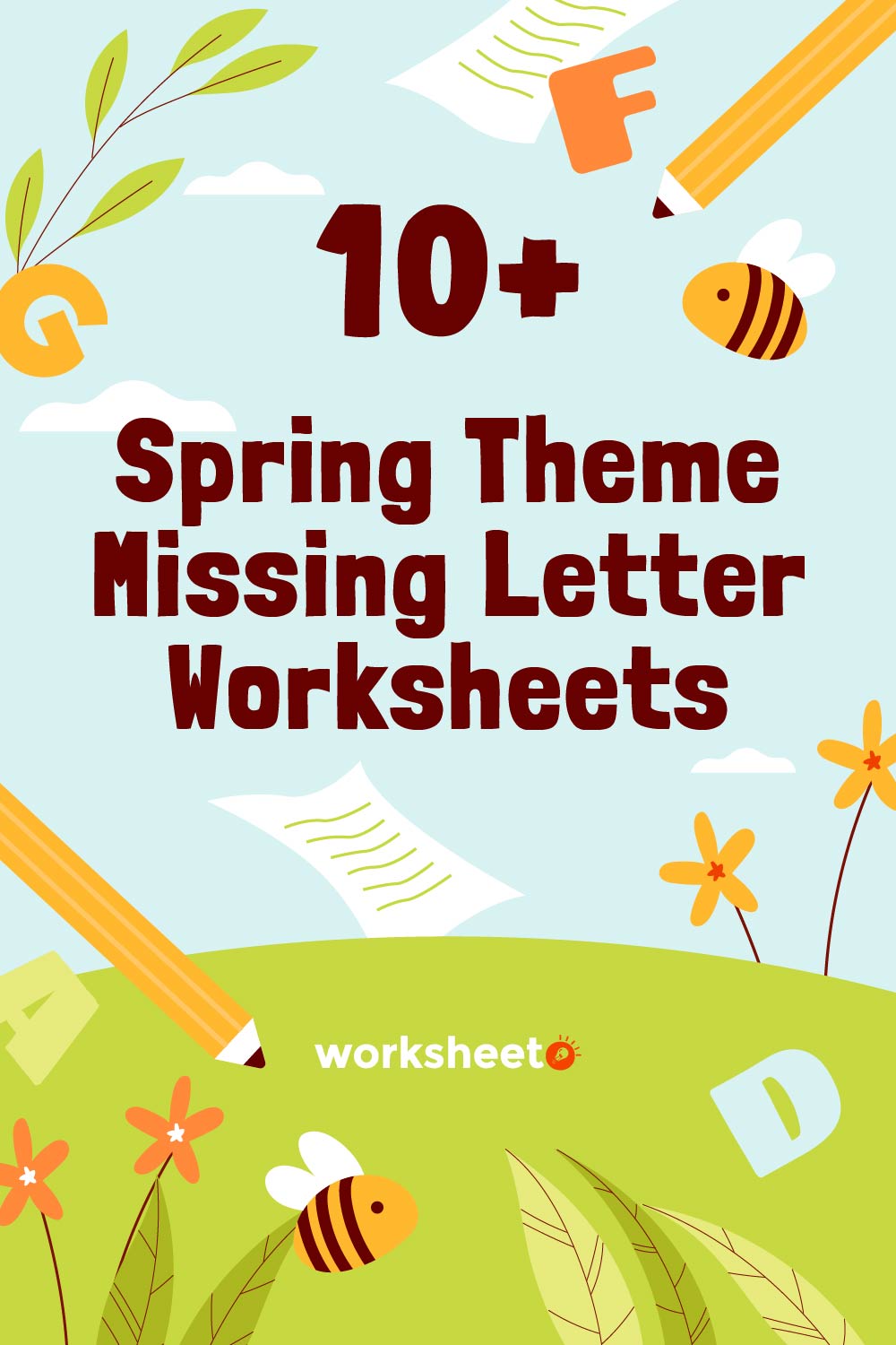 Spring Theme Missing Letter Worksheets