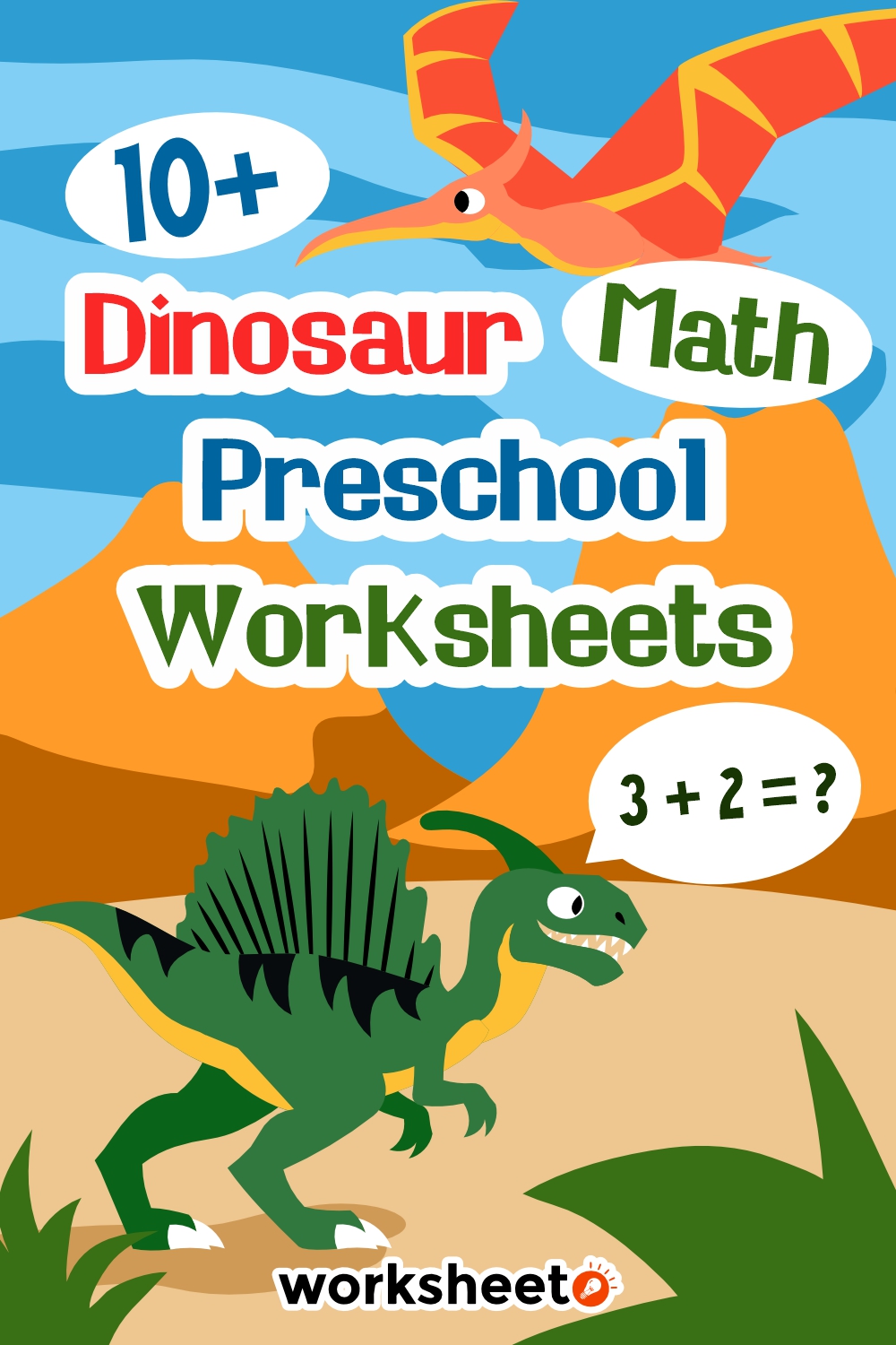 Dinosaur Math Preschool Worksheets