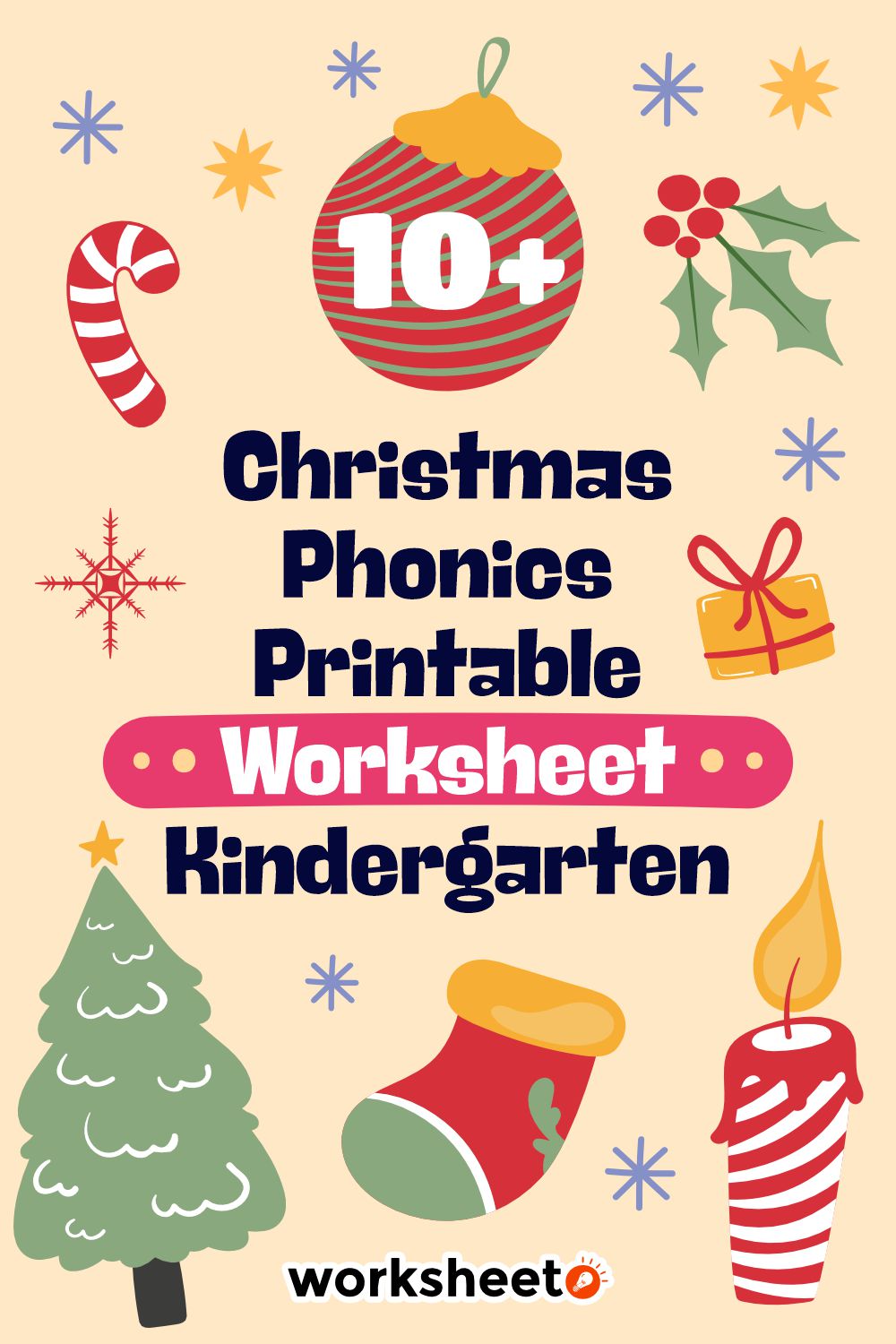 Christmas Phonics Printable Worksheet Kindergarten