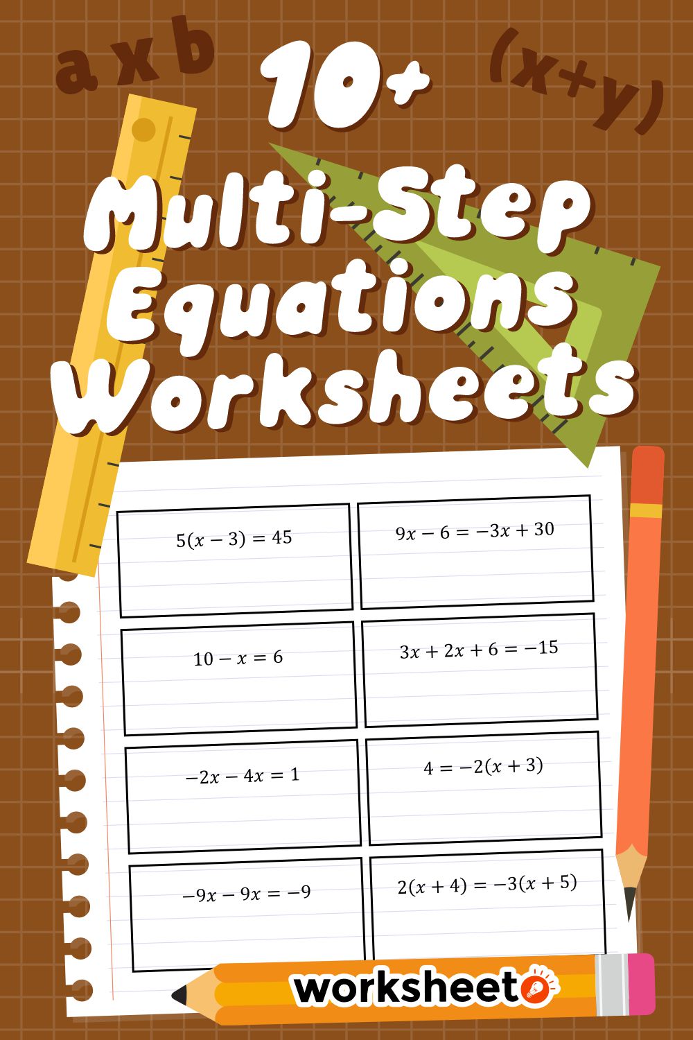 Multi-Step Equations Worksheets