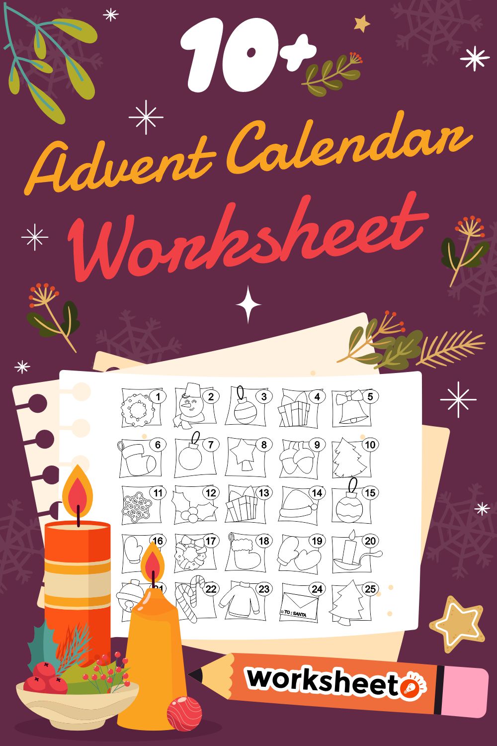 Advent Calendar Worksheet