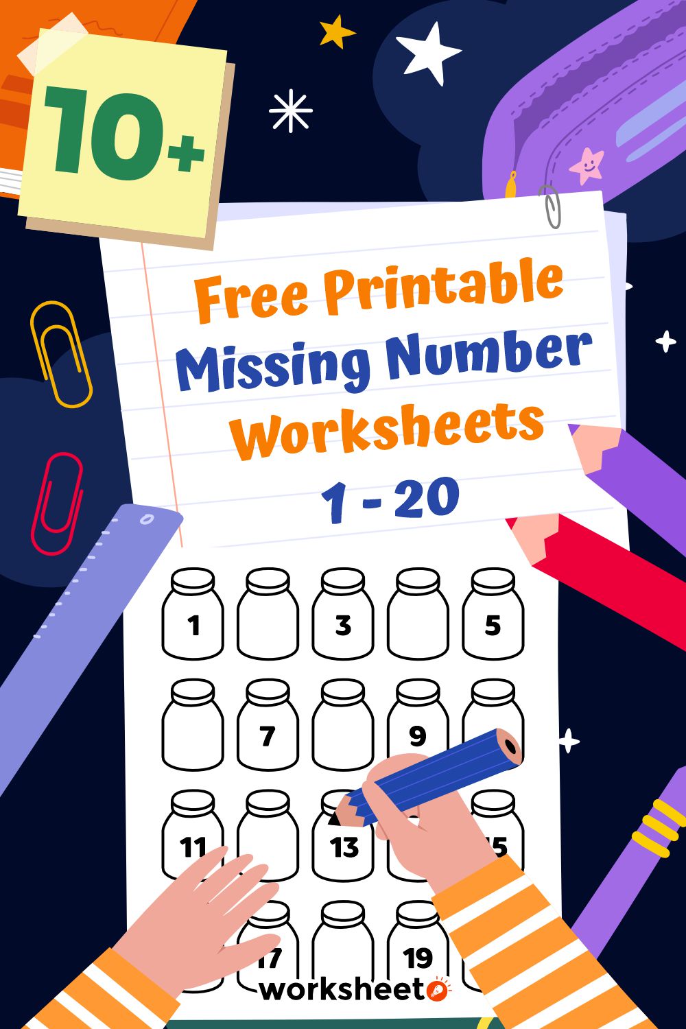 Free Printable Missing Number Worksheets 1-20