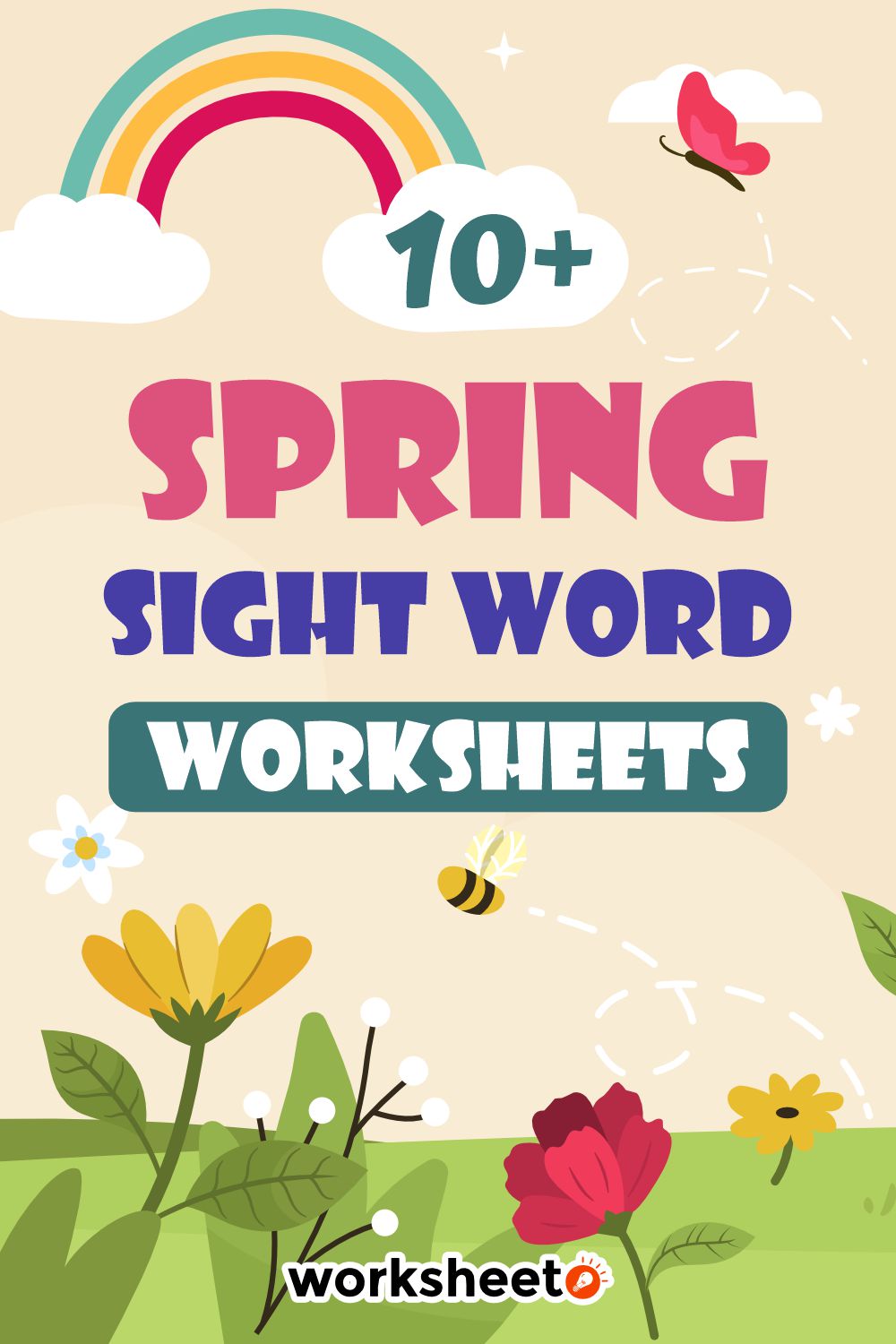 Spring Sight Word Worksheets