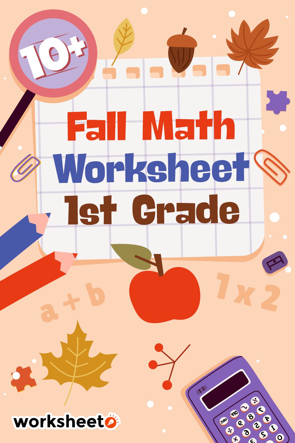 Fall Math Worksheet 1st Grade