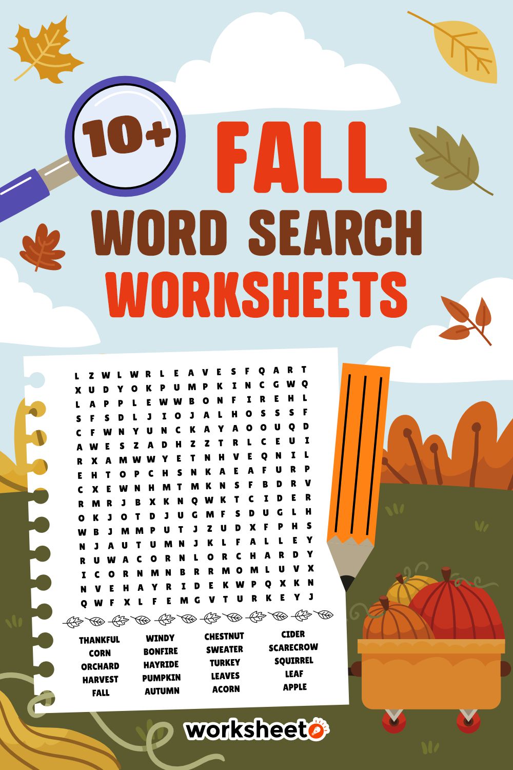 Fall Word Search Worksheets