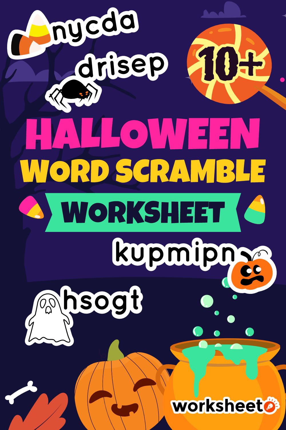 Halloween Word Scramble Worksheet