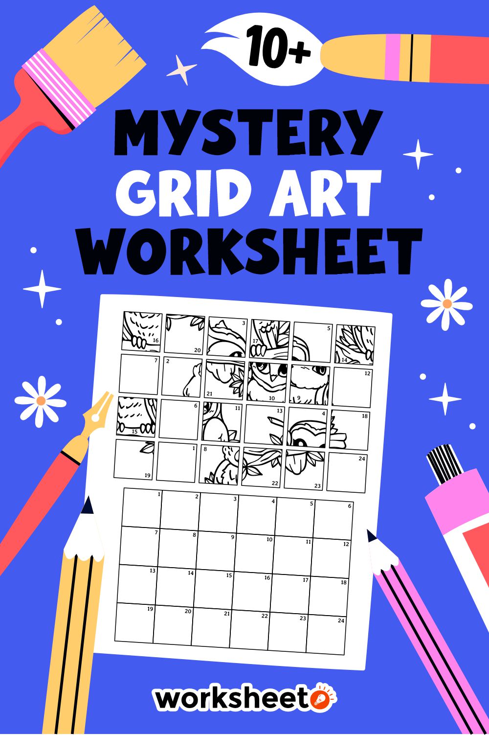 Mystery Grid Art Worksheet