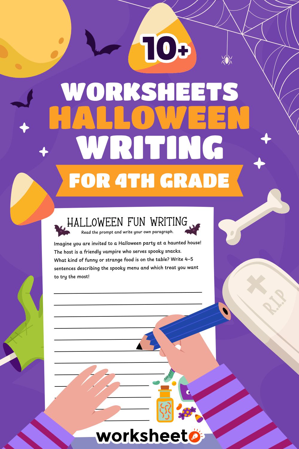 Worksheets Halloween Writing for 4th Grade
