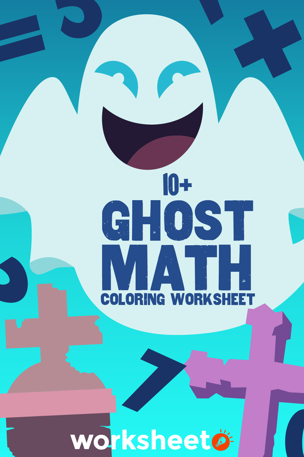 Ghost Math Coloring Worksheet