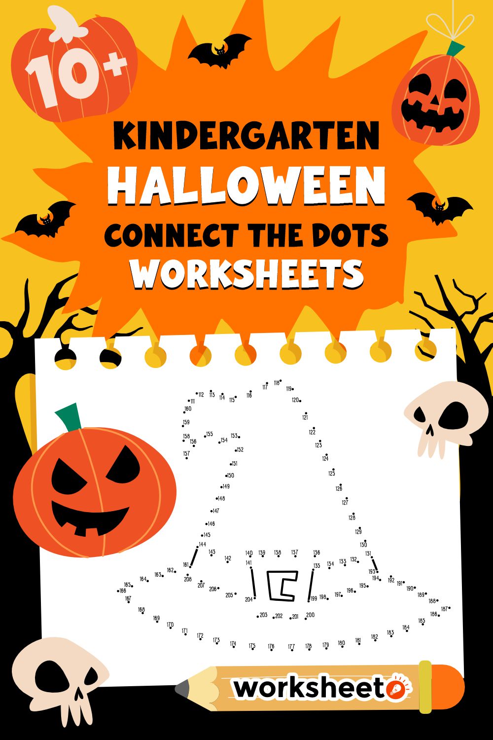 Kindergarten Halloween Connect the Dots Worksheets